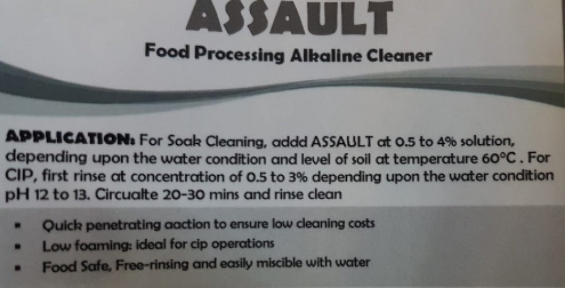 Assault Food Processing Alkaline Cleaner (500ml)