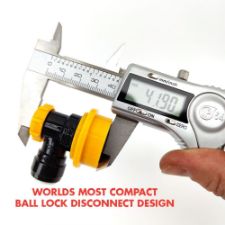 Duotight 8mm (5/16") Liquid Ball Lock Disconnect (Black + Yellow)